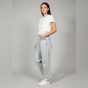 Vtg Big 10 light Wash Jeans Waist 16-17” Discolouration Broken Zipper